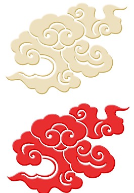 手绘祥云图案元素