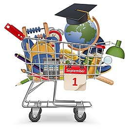 开学购物矢量插画素材