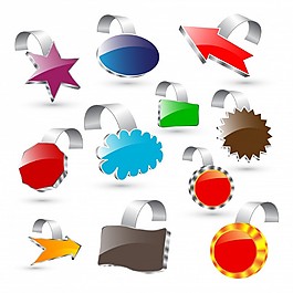 彩色徽章图标矢量素材