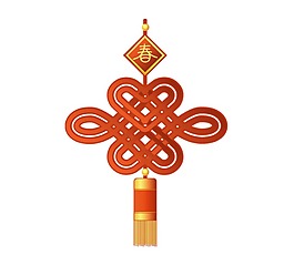 手绘红色中国结元素