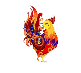 手绘公鸡鸡年元素