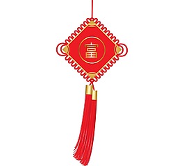 手绘中国结吊坠元素