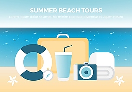 蓝色海边风景素材