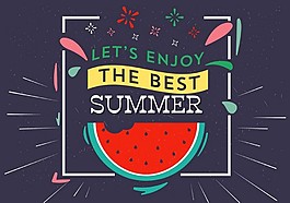 夏天西瓜矢量素材
