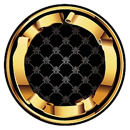手绘金边圆形元素