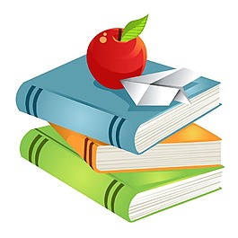 手绘书籍飞机元素