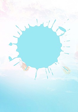 简约蓝色水墨大海背景