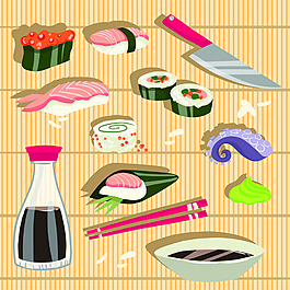 厨房主题矢量卡通装饰元素