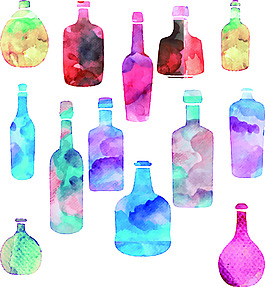 矢量卡通装饰元素瓶子