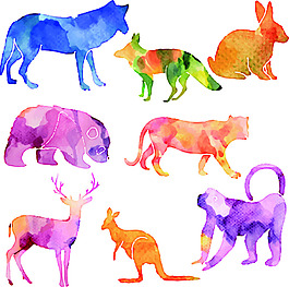 袋鼠矢量卡通装饰元素