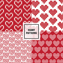 可爱心形无缝背景图