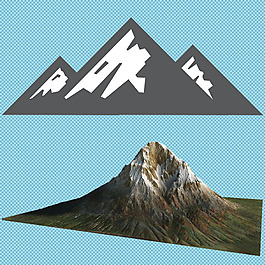 创意山峰免抠png透明图层素材