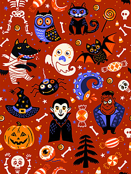 万圣节可爱卡通贴