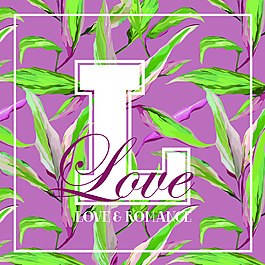 热带风情字母设计矢量背景