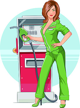 加油时尚美丽的女性高质量矢量图