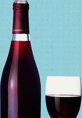 手绘葡萄酒瓶子杯子免抠png透明图层素材