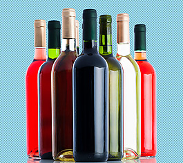 很多瓶葡萄酒免抠png透明图层素材