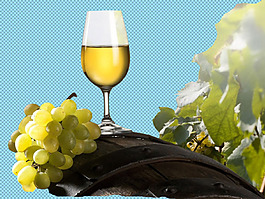 葡萄和葡萄酒免抠png透明图层素材