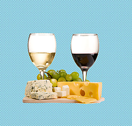 两倍葡萄酒免抠png透明图层素材