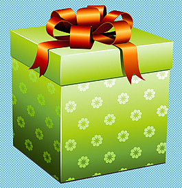 绿色礼品盒免抠png透明图层素材