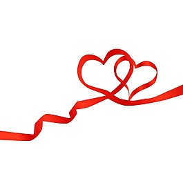 手绘飘带爱心元素