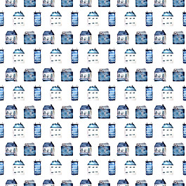 蓝色迷你房子PNG元素