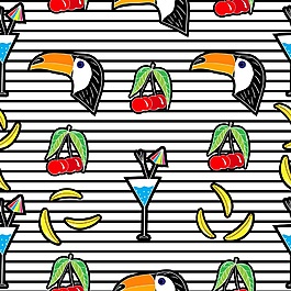 条纹热带风情填充素材