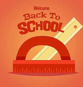 尺子学习用品背景装饰素材