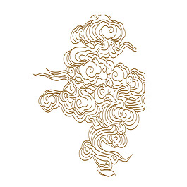 祥云线条png免扣元素