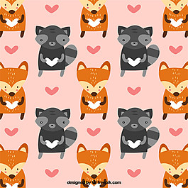 黑色棕色狗狗无缝背景图