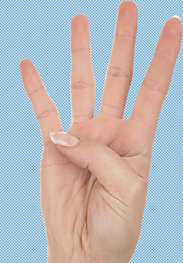 4个的手势免抠png透明图层素材