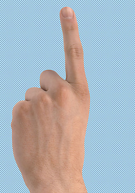 数字1手势免抠png透明图层素材