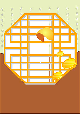 中国风格子窗户背景