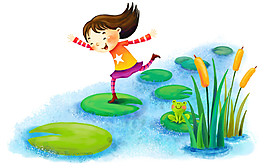 卡通人物水彩画素材图片