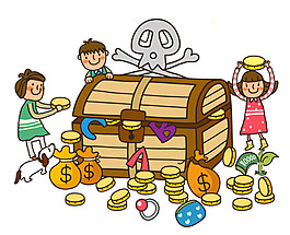 卡通存钱罐元素素材