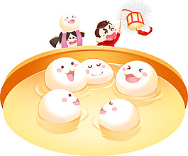 小清新汤圆节日元素