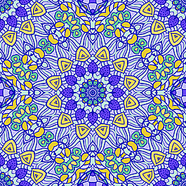 创意万花筒花纹图案背景矢量