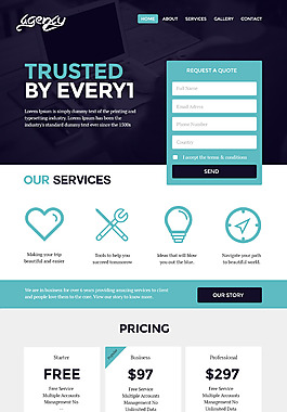 企业网站网页ui蓝色网站模板设计