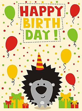 狮子生日祝福矢量素材