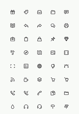 线框矢量图标设计icon