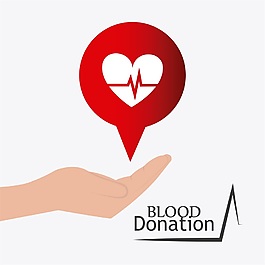 心跳献血公益广告相关矢量素材