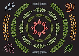 植物叶子图案矢量素材
