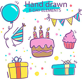 卡通蛋糕礼品盒素材图片