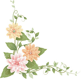 彩色花朵边角装饰图案