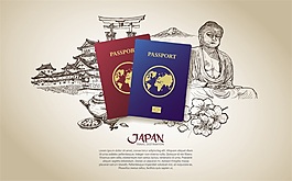 证书风土人情矢量素材