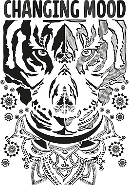 古代老虎图腾纹样矢量素材