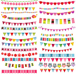 手绘彩旗几何元素