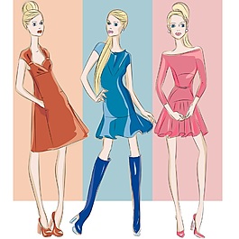 卡通身材女郎矢量素材