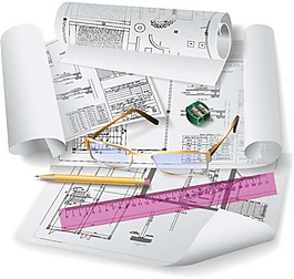 矢量尺子建筑设计图纸数据