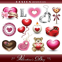 卡通情人节爱心巧克力矢量爱心素材